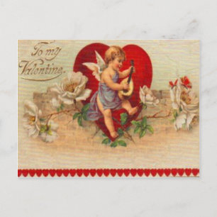 Vintage Retro Viktorianische Cupid Valentine Karte