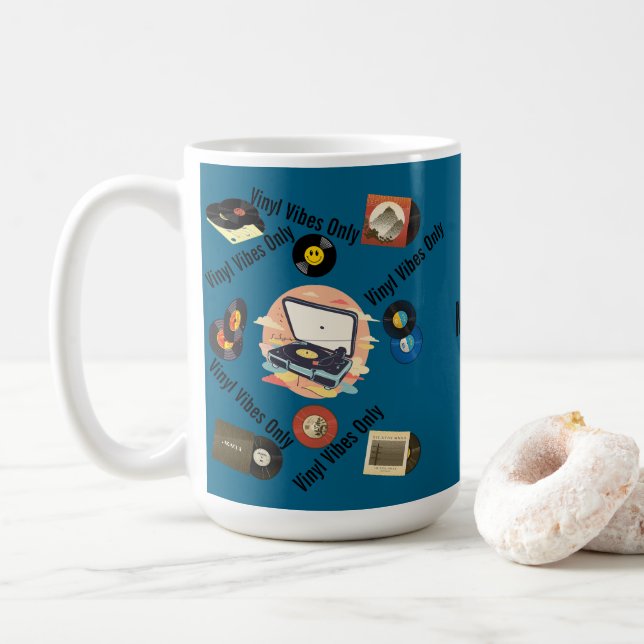 vintage retro vinyl Mug Kaffeetasse (Mit Donut)