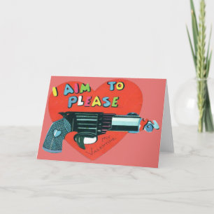 Vintage Retro Waffe Valentinskarte Feiertagskarte