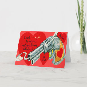 Vintage Retro Waffe Valentinstagskarte Feiertagskarte