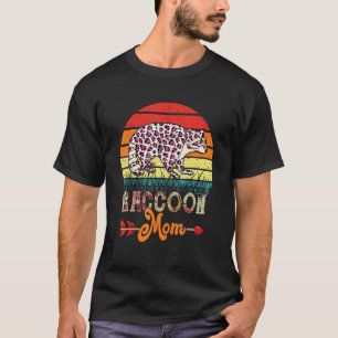 Vintage Retro Waschbär-Mama Blumen Leopard Waschbä T-Shirt
