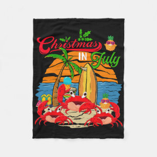 Vintage Retro Weihnachten im Juli Drei süße Krabbe Fleecedecke