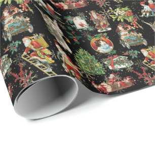 Vintage Retro-Weihnachts-Feiertags-Muster Geschenkpapier