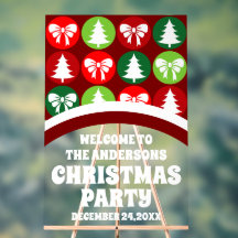 Vintage Retro-Weihnachtsbaumen und -Bögen Willkomm