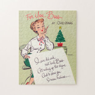 Vintage Retro Weihnachtschef-Kartenrätsel