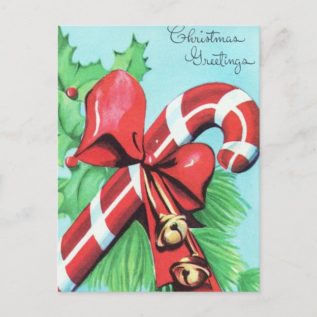 Vintage Retro Weihnachtscreme Feiertagspostkarte (Vorderseite)