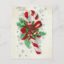 Vintage Retro Weihnachtscreme Feiertagspostkarte