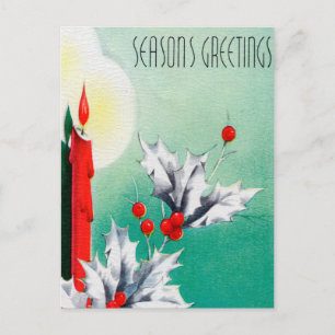 Vintage Retro Weihnachtskerzen Weihnachten Postkar