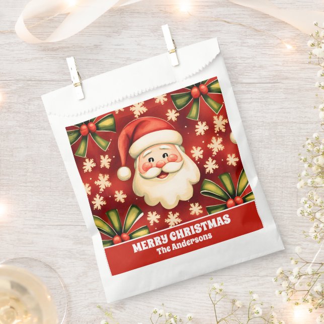 Vintage Retro Weihnachtsmann Geschenktütchen (Ausgeschnitten)