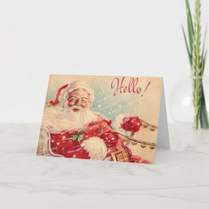 Vintage Retro Weihnachtsmann-Gruß-Karte Feiertagskarte