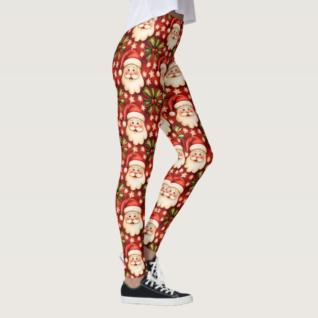 Vintage Retro Weihnachtsmann Leggings (Rechts)