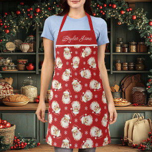 Vintage Retro Weihnachtsmann Rot Personalisiert Schürze