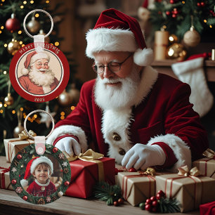 Vintage Retro Weihnachtsmann Schlüsselanhänger