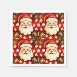 Vintage Retro Weihnachtsmann Serviette