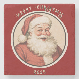 Vintage Retro Weihnachtsmann Steinuntersetzer