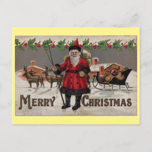 Vintage Retro Weihnachtsmann Weihnachten und Renti