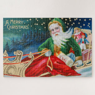 Vintage Retro Weihnachtsmann Weihnachtspostkarte