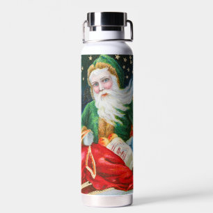 Vintage Retro Weihnachtsmann Weihnachtspostkarte Trinkflasche