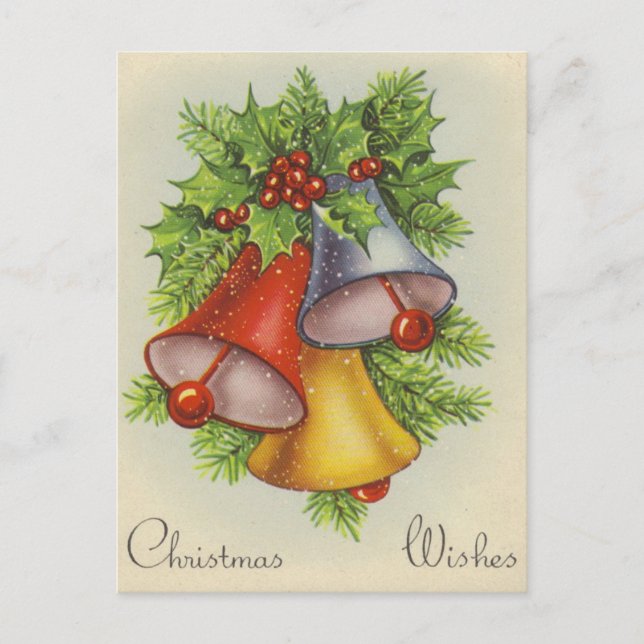 Vintage Retro Weihnachtspostkarte Feiertagspostkarte (Vorderseite)