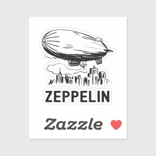 Vintage Retro Zeppelin - Luftschiffskizze Aufkleber (Blatt)