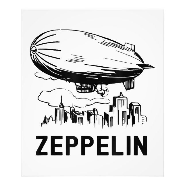 Vintage Retro Zeppelin - Luftschiffskizze Fotodruck (Vorne)