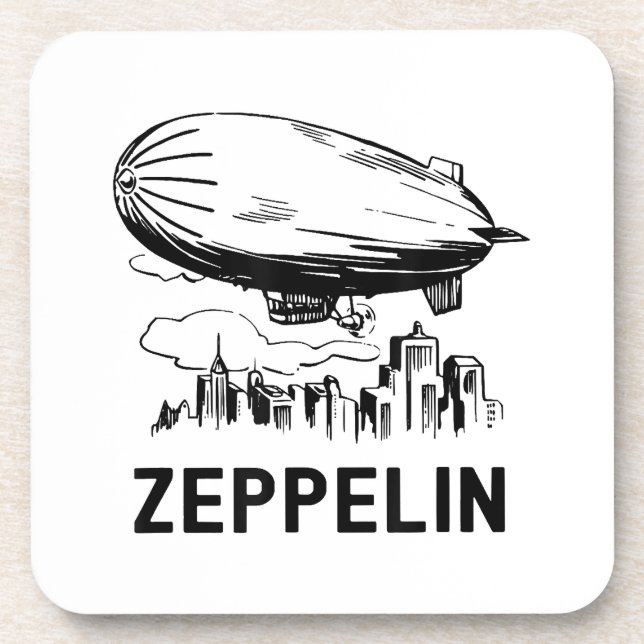 Vintage Retro Zeppelin - Luftschiffskizze Getränkeuntersetzer (Vorderseite)