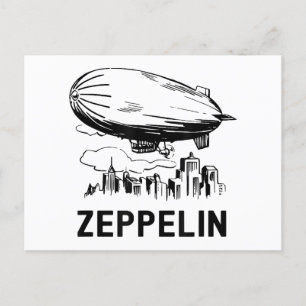Vintage Retro Zeppelin - Luftschiffskizze Postkarte
