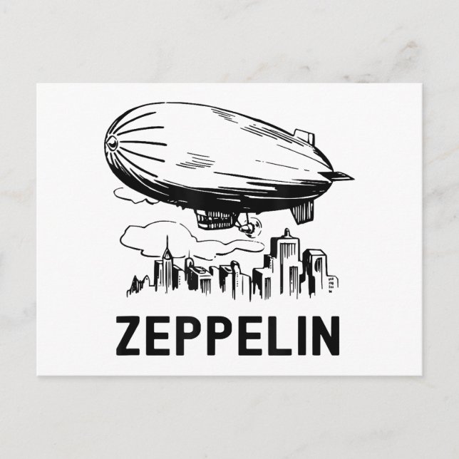 Vintage Retro Zeppelin - Luftschiffskizze Postkarte (Vorderseite)