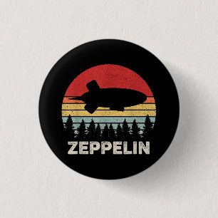Vintage Retro Zeppelin-Shirt Dirigible Luftschiff Button