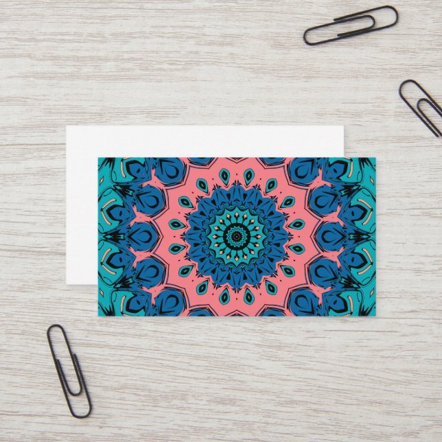 Vintage Retro-Ziermandala Visitenkarte (Vorderseite/Rückseite Beispiel)