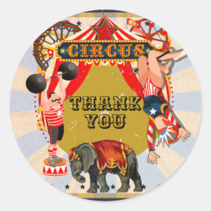 Vintage Retro Zirkus Geburtstagsfeier Geschenk Runder Aufkleber