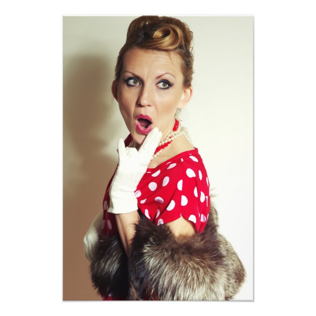 Vintage Retrofrau Fotodruck (Vorne)