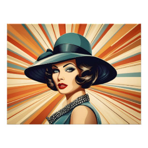 Vintage Retrofrau Fotodruck