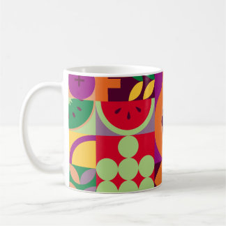 Vintage Retrofrucht Vintag nahtlos Muster. Abst Kaffeetasse