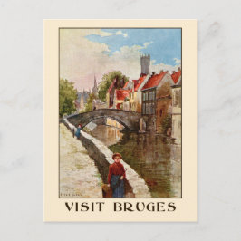 Vintage Retrostil Brügge Reiseanzeige Postkarte