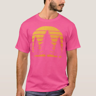 Vintage Retrowald Bäume Wanderlager T-Shirt