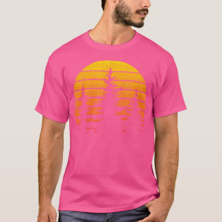 Vintage Retrowald Bäume Wanderlager T-Shirt