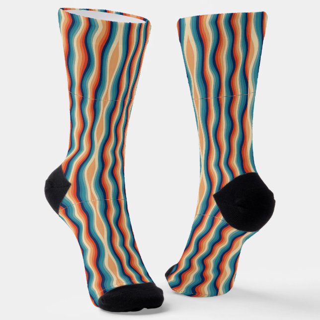 Vintage Retrowellen Socken (Gewinkelt)