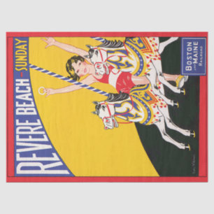 Vintage Revere Beach Karussellposter Nostalgisch P Seidenpapier