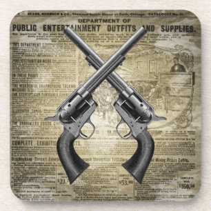 Vintage Revolver Getränkeuntersetzer