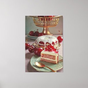 Vintage-Rezept-Kochbuch-Illustration Leinwanddruck