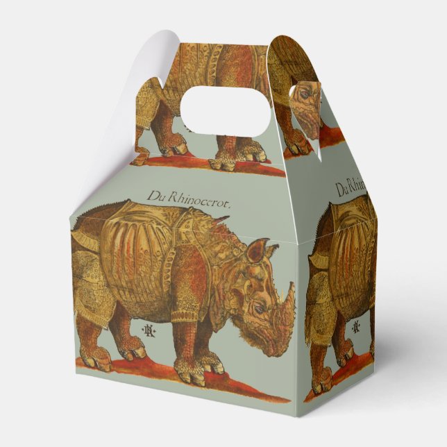Vintage Rhino Durer's Rhinoceros Antike Geschenkschachtel (Vorderseite)