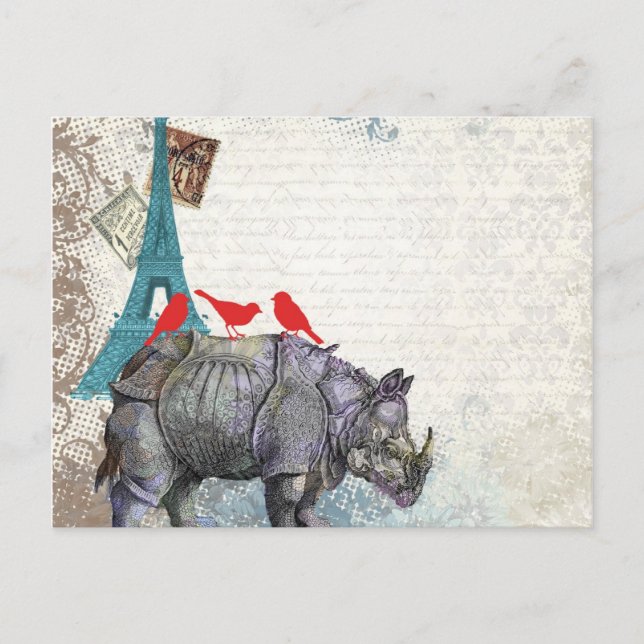 Vintage rhino postkarte (Vorderseite)