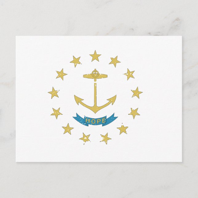 Vintage RHODE-ISLAND-Flagge Postkarte (Vorderseite)