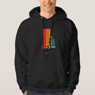 Vintage Rhode Island Retro 70er Streifen US-Bundes Hoodie