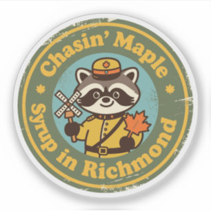 Vintage Richmond Ahornsirup Waschbär Aufkleber