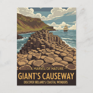 Vintage Riesen Causeway Nordirland Reisen Postkarte