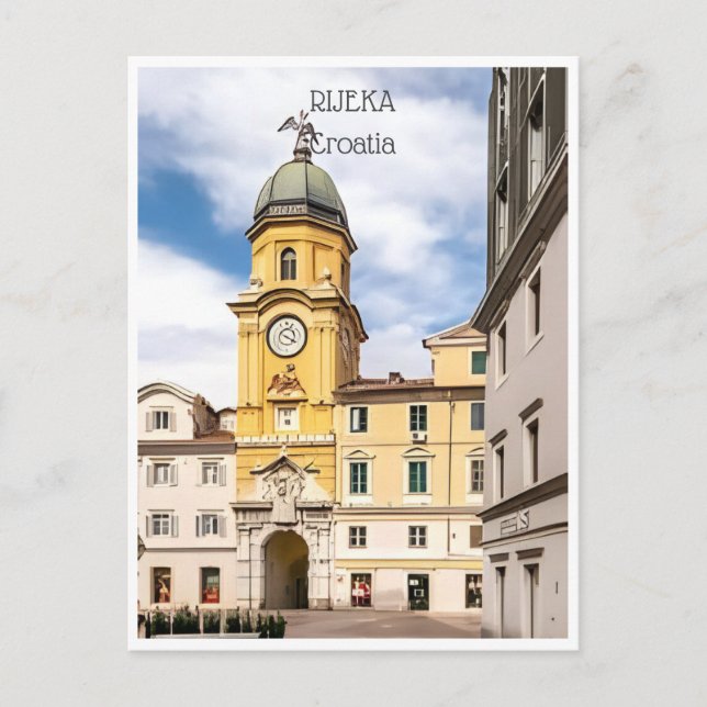 Vintage Rijeka Kroatien Kostrena Opatija Postkarte (Vorderseite)