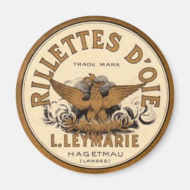 Vintage Rillettes d'oie-Werbung Magnet (Vorne)
