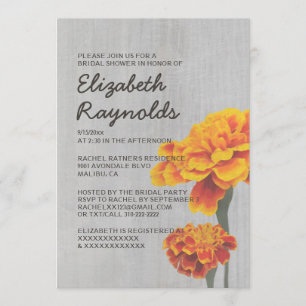 Vintage Ringelblumen-Brautparty-Einladungen Einladung